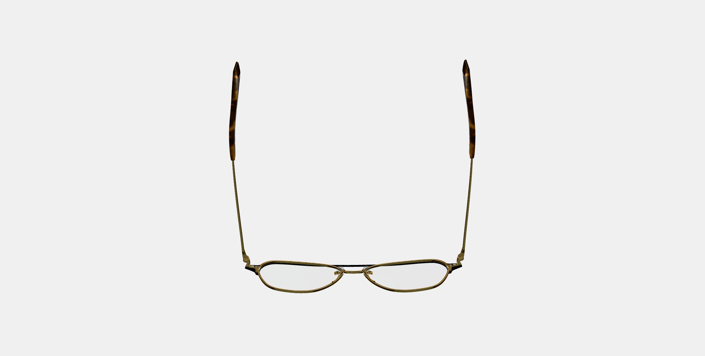 Corson Eyeglasses in Jet Black with Polished Gold 3D model_7