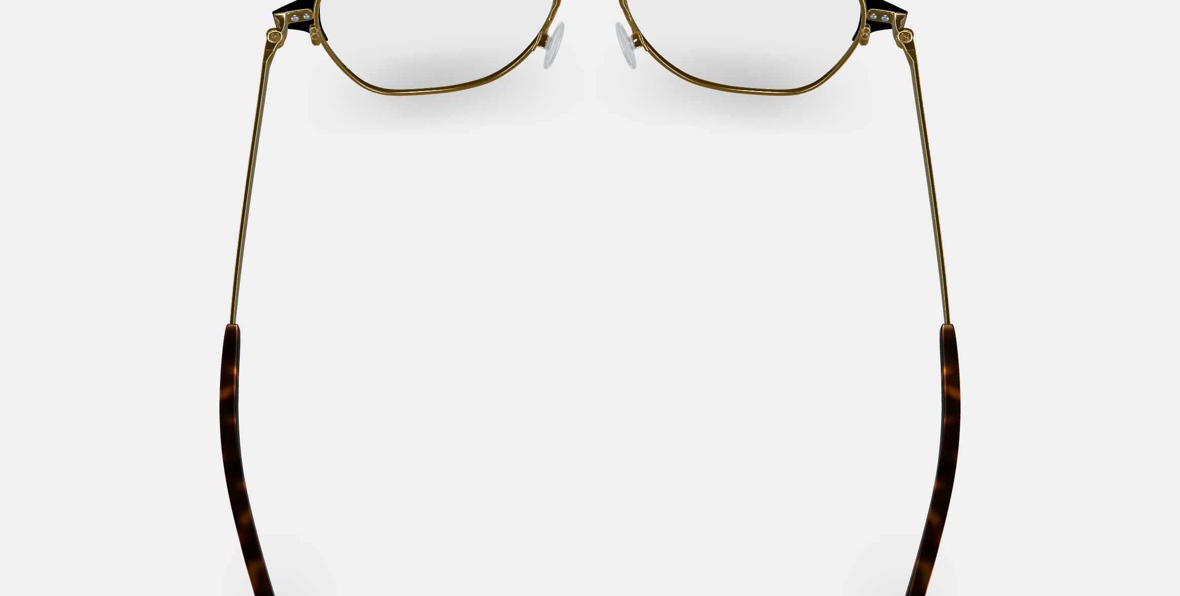 Corson Eyeglasses in Jet Black with Polished Gold 3D model_2