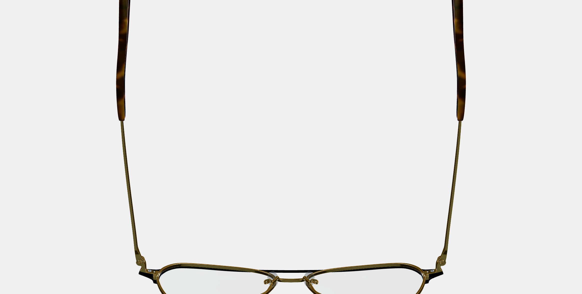 Corson Eyeglasses in Jet Black with Polished Gold 3D model_8