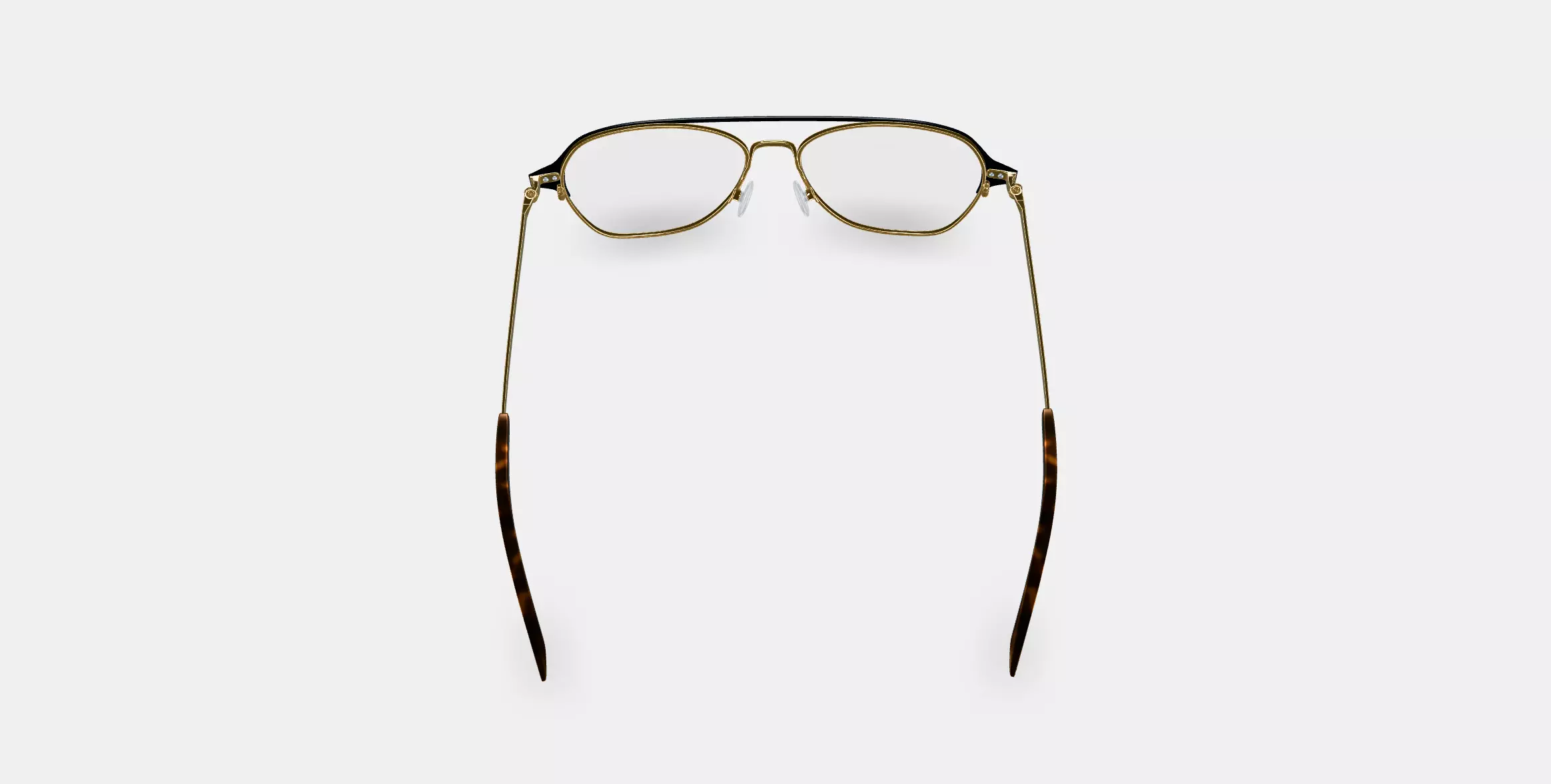 Corson Eyeglasses in Jet Black with Polished Gold 3D model_0