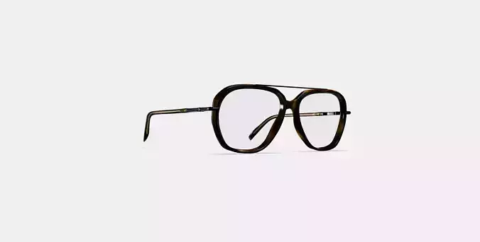 Florian Eyeglasses in Cognac Tortoise with Brushed Ink