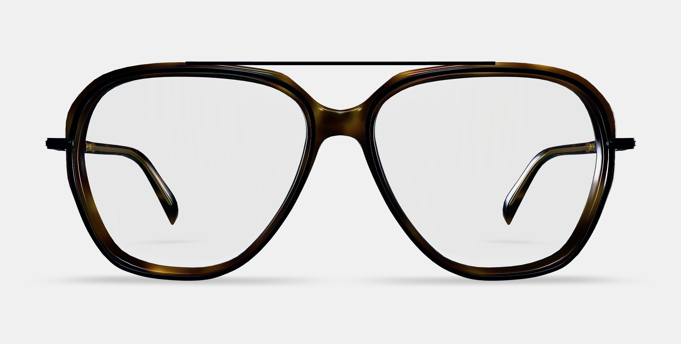 Florian Eyeglasses in Cognac Tortoise with Brushed Ink 3D model_11