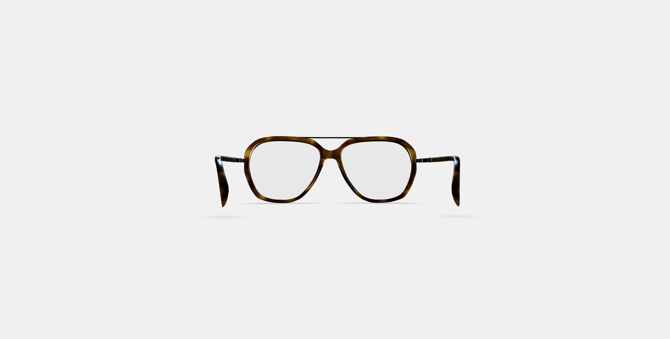 Florian Eyeglasses in Cognac Tortoise with Brushed Ink 3D model_13