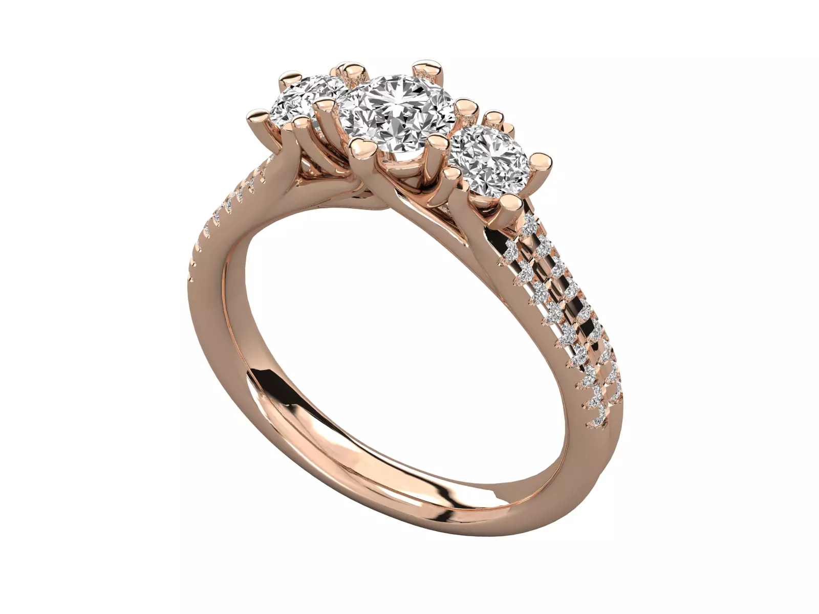 Past Present Future Miracle Engagement Ring Galleria Fine 3D print model