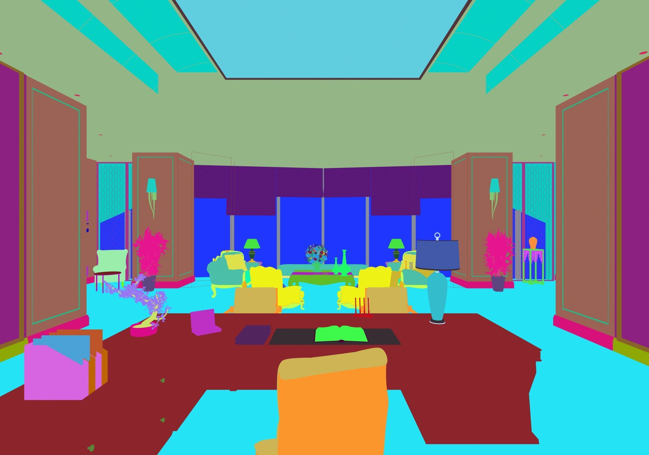 Office interior 3D model_7