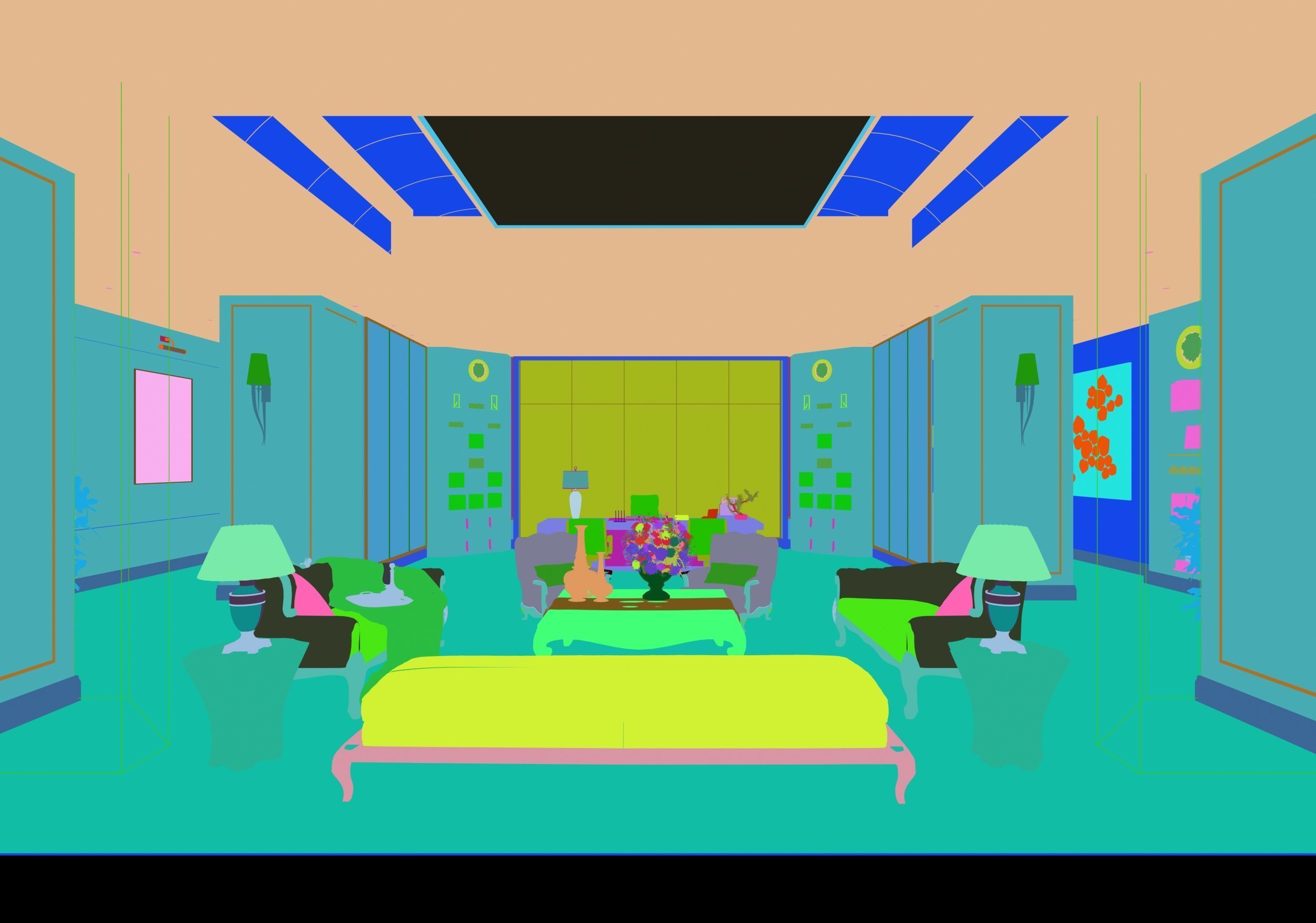 Office interior 3D model_8