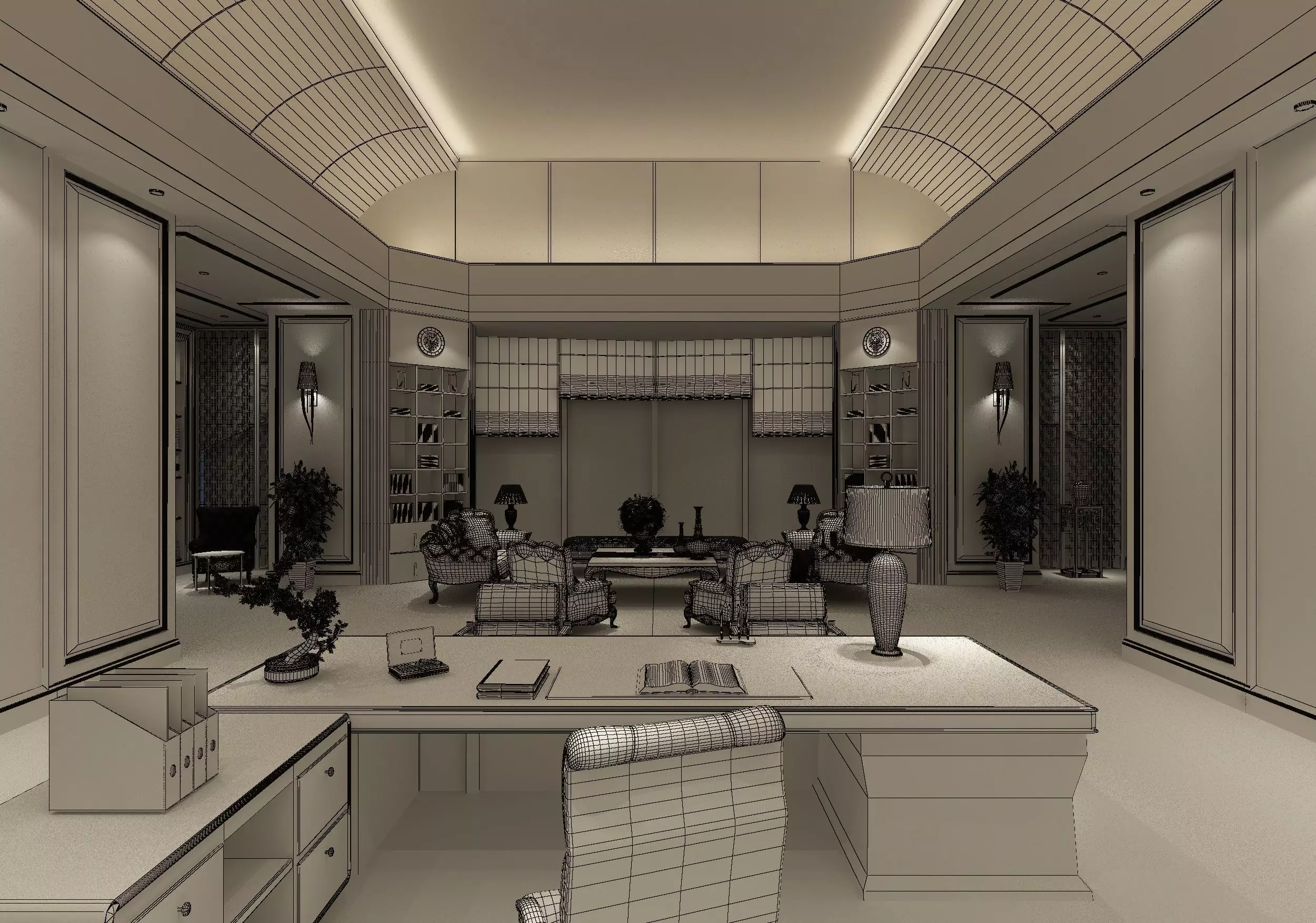 Office interior 3D model_6