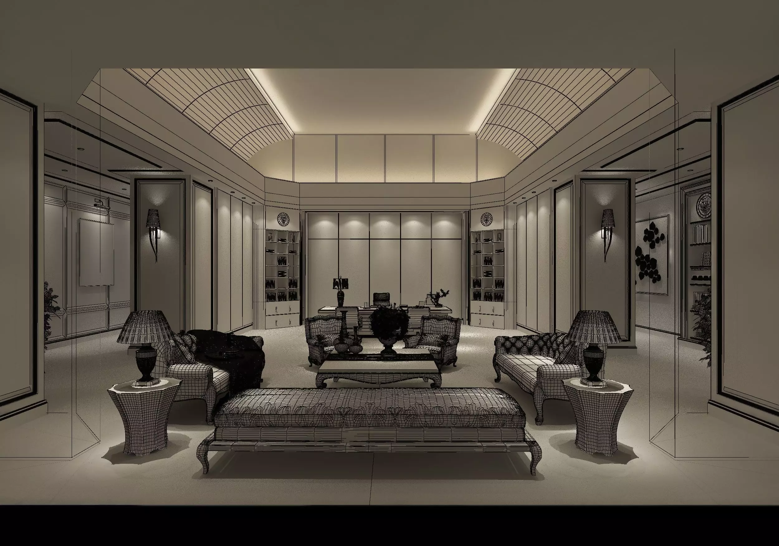 Office interior 3D model_5