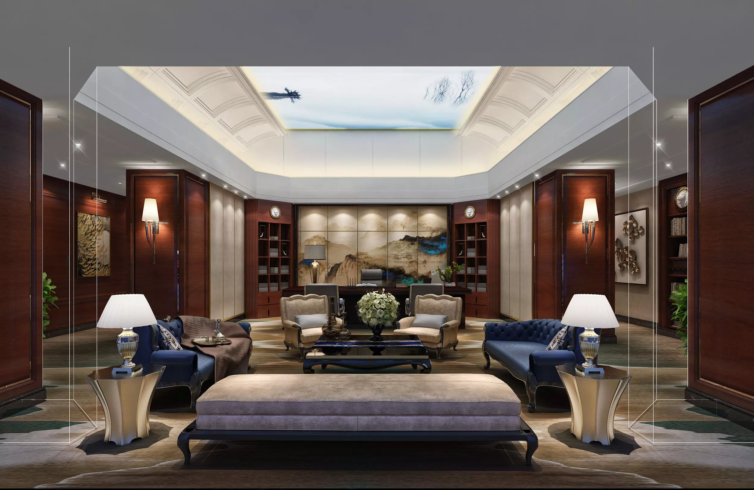 Office interior 3D model_0