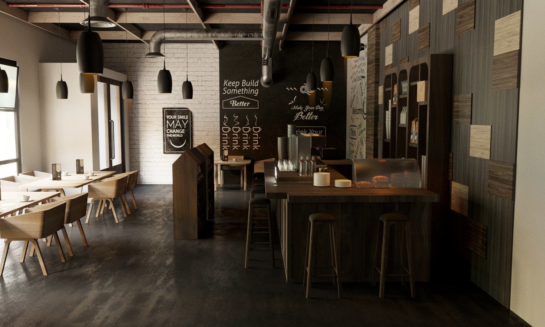 Vol 10 Collection coffeeshop and Restaurant 3D model_99