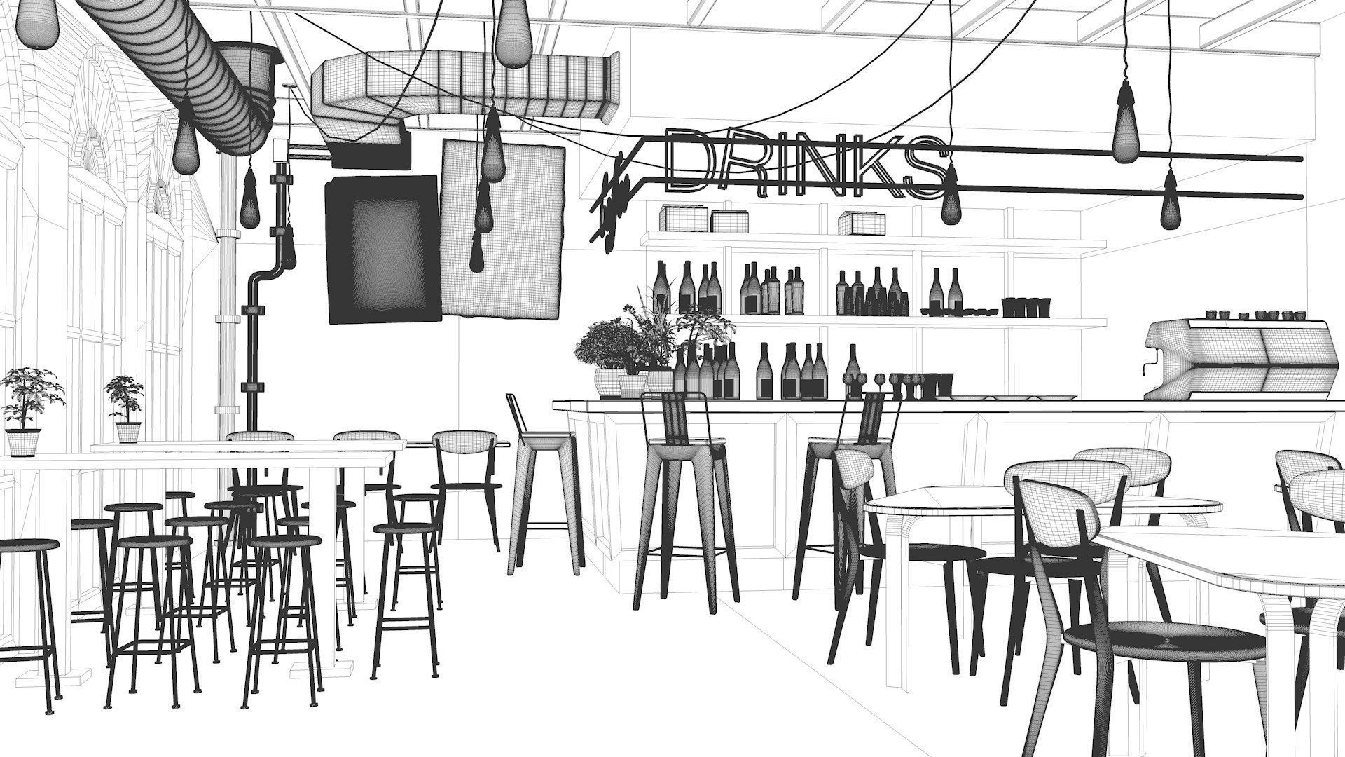Vol 10 Collection coffeeshop and Restaurant 3D model_95