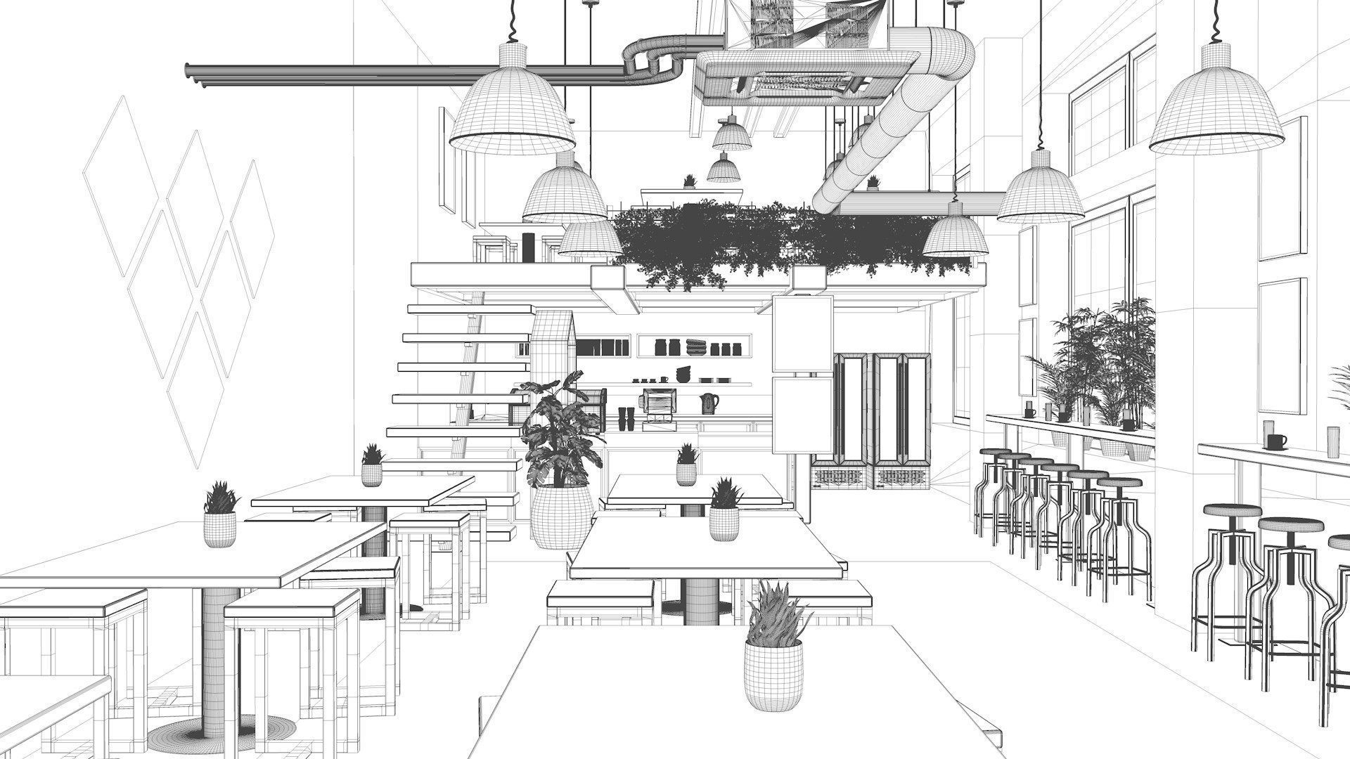 Vol 10 Collection coffeeshop and Restaurant 3D model_19