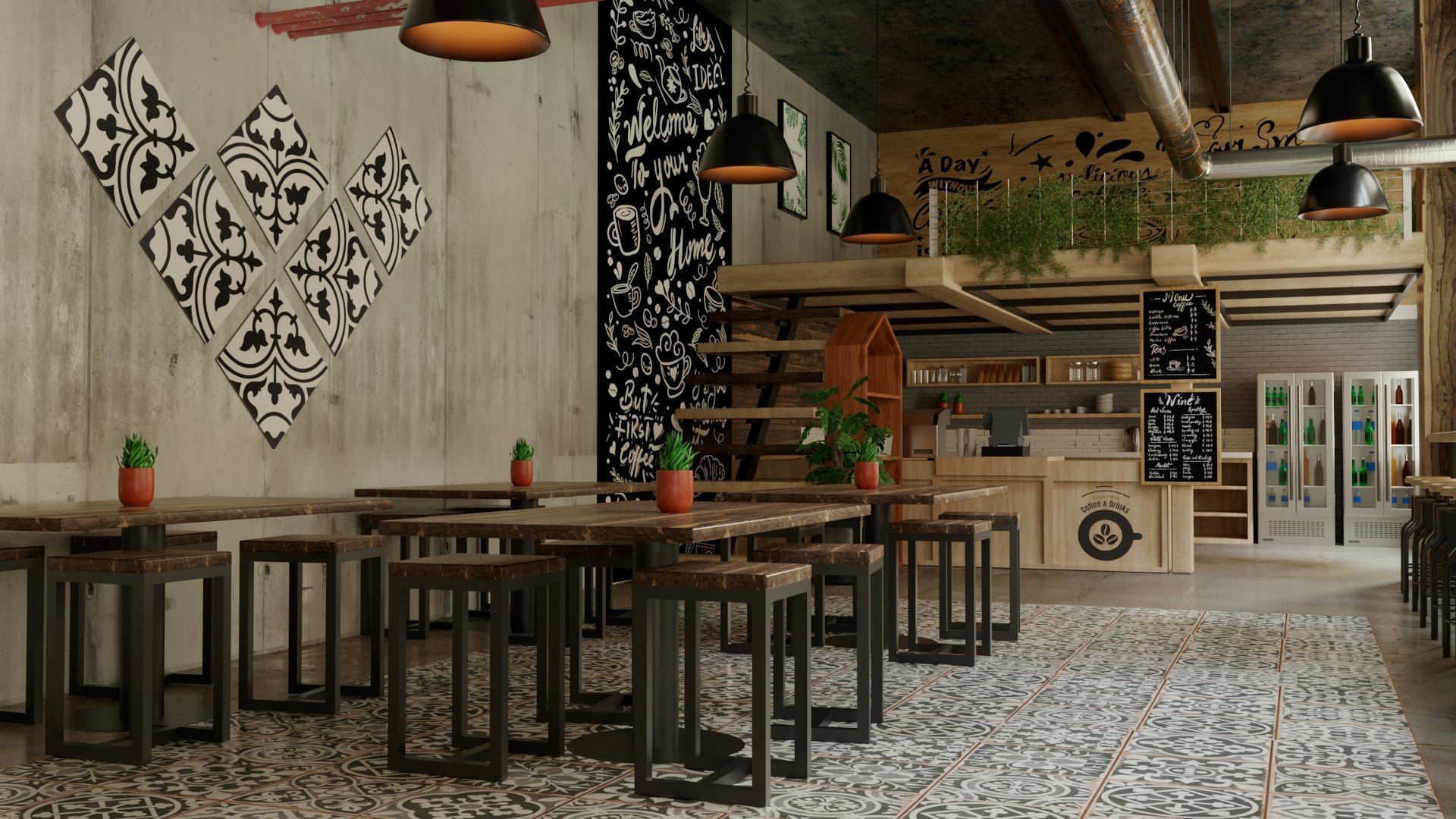 Vol 10 Collection coffeeshop and Restaurant 3D model_4