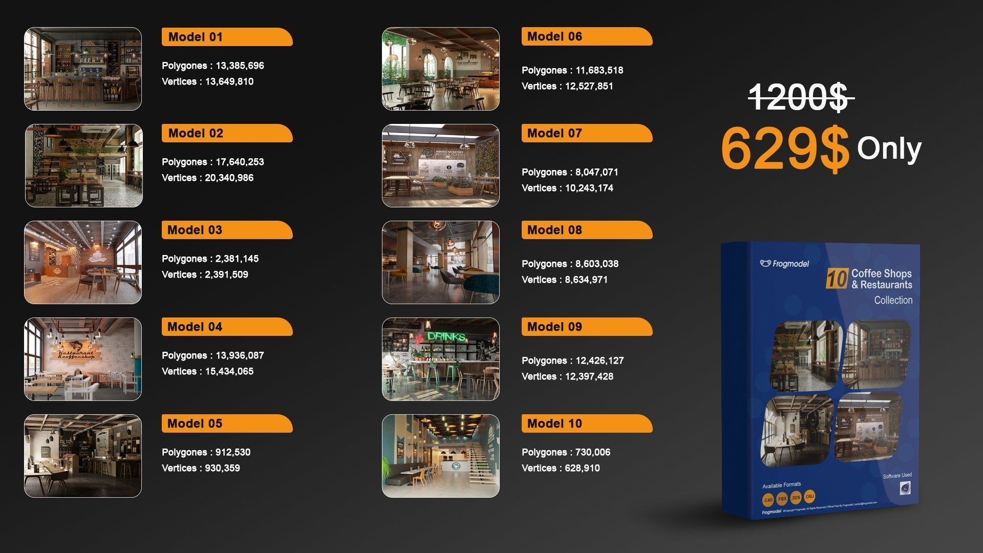 Vol 10 Collection coffeeshop and Restaurant 3D model_1