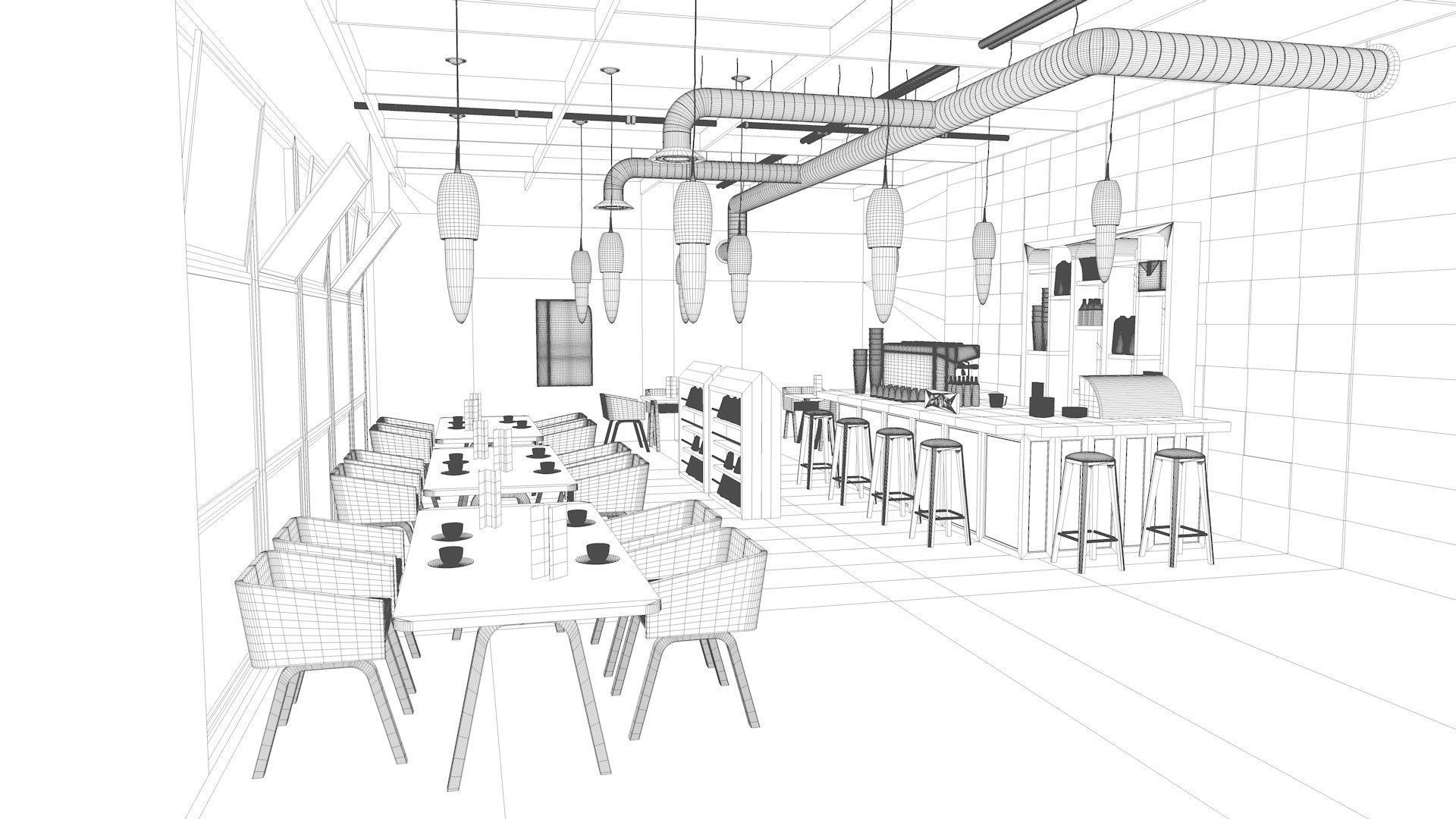 Vol 10 Collection coffeeshop and Restaurant 3D model_101