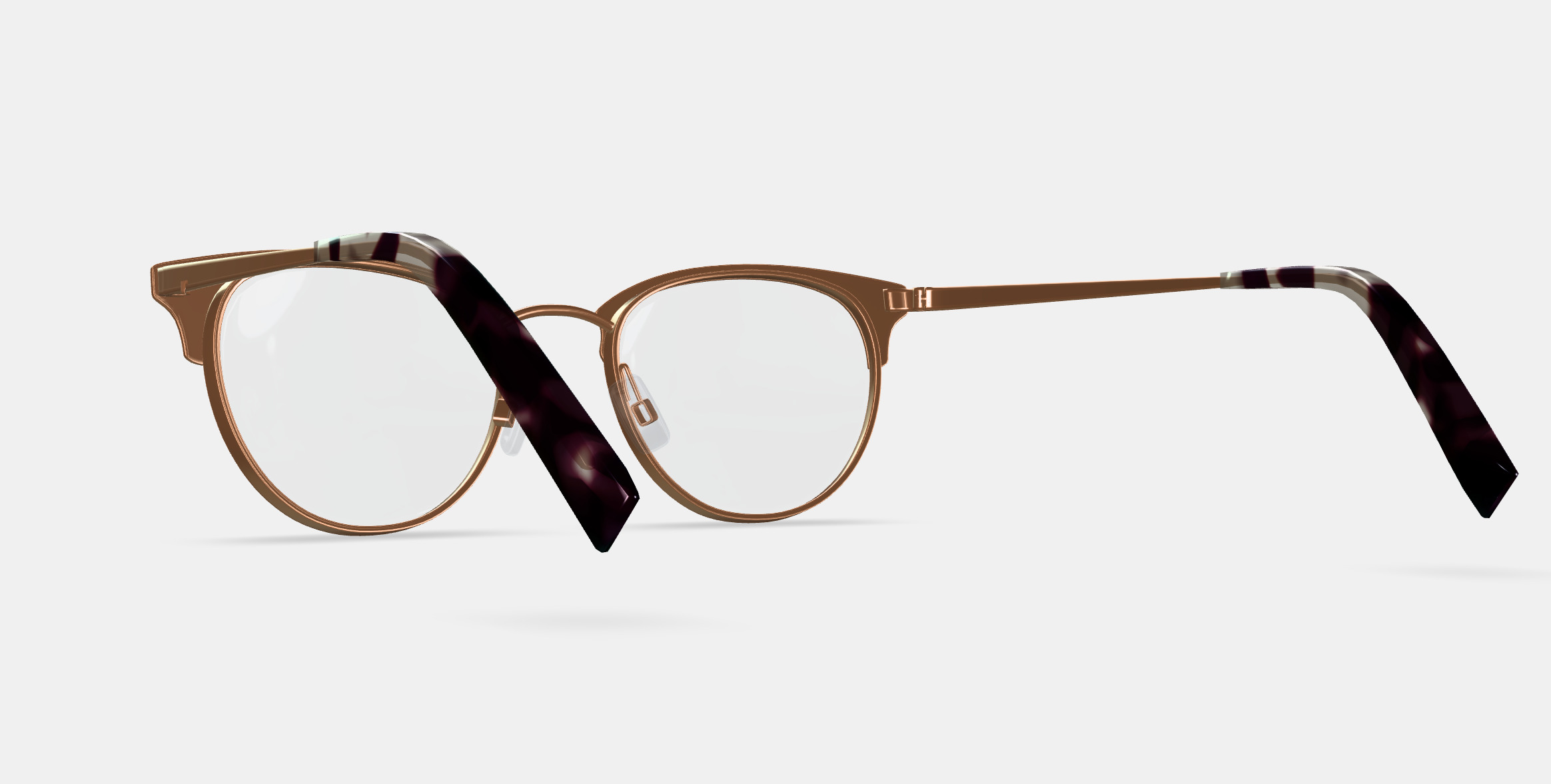 Blair Eyeglasses in Rose Gold 3D model_2