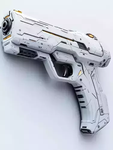 Sci-Fi Futuristic Gun - Low Poly 3D Model for Games Low-poly 3D model