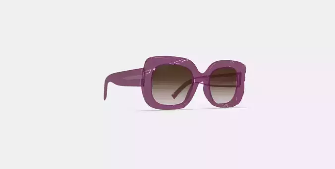 Johanna Sunglasses in Candied Berry Crystal 3D model