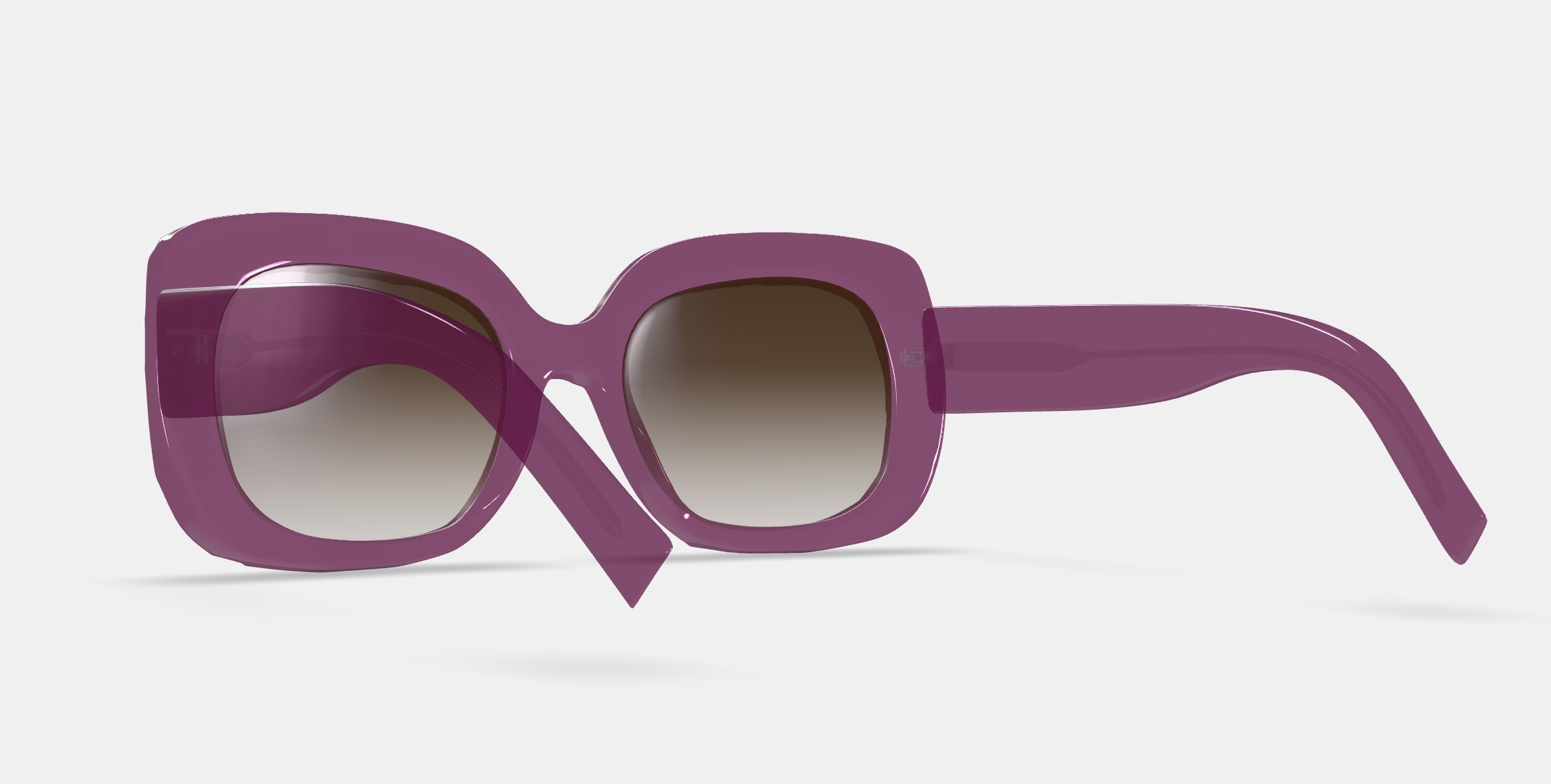Johanna Sunglasses in Candied Berry Crystal 3D model_2