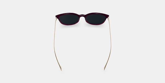 Maren Sunglasses in Oxblood Fade with Polished Gold 3D model