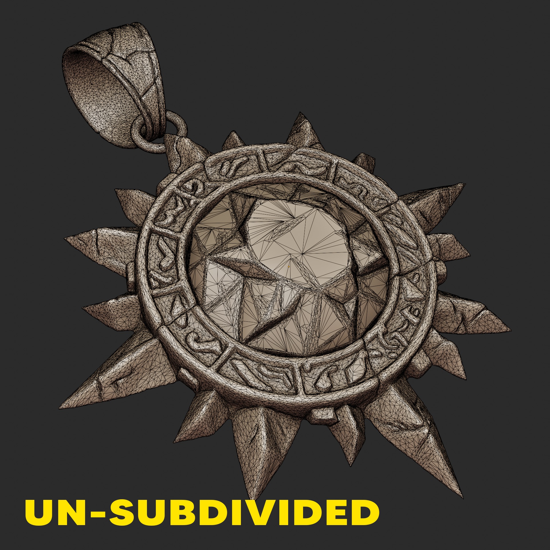 Sunstone Amulet - Ancient Mystic Pendant 3D Print Model 3D print model_15