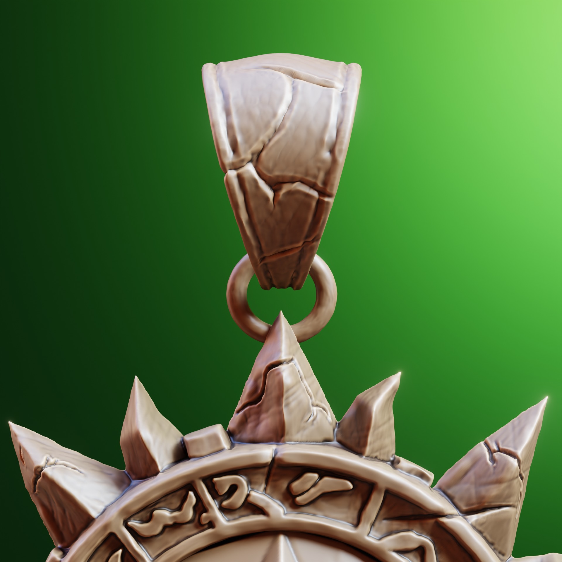 Sunstone Amulet - Ancient Mystic Pendant 3D Print Model 3D print model_3