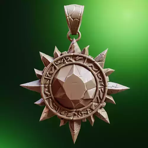 Sunstone Amulet - Ancient Mystic Pendant 3D Print Model 3D print model