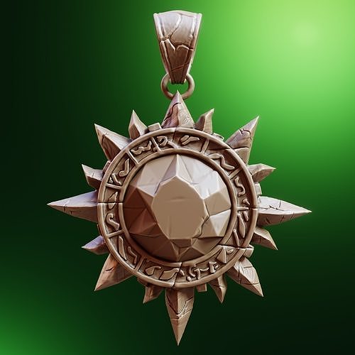 Sunstone Amulet - Ancient Mystic Pendant Design 3D print model