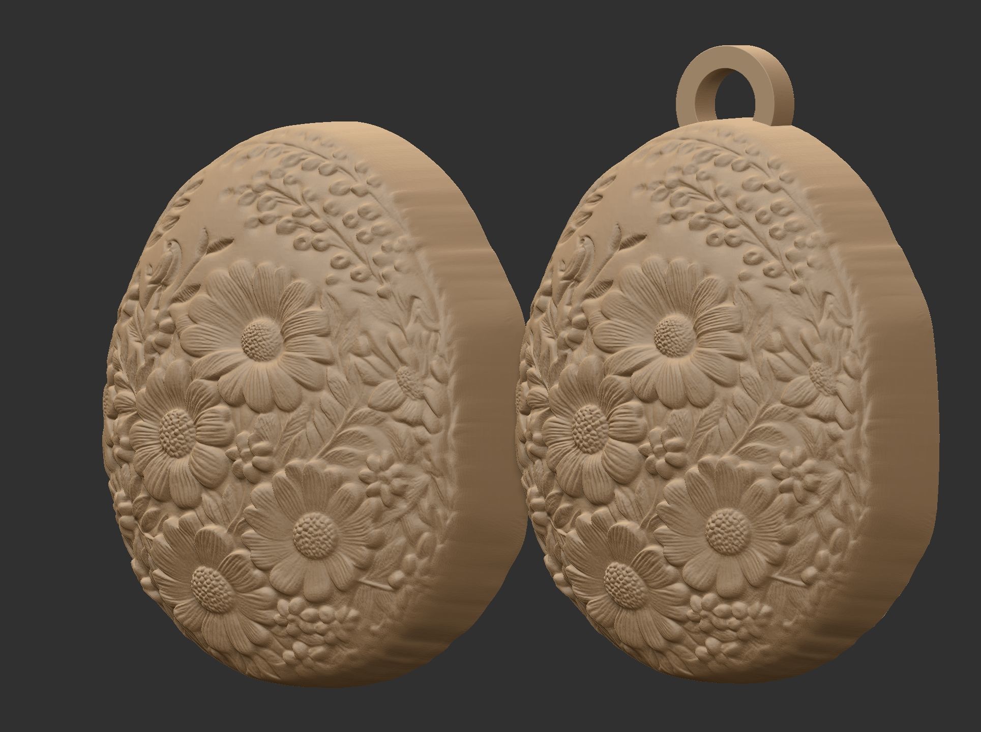 easter egg with full of flower keychain 3D print model_13