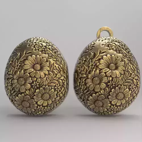 easter egg with full of flower keychain