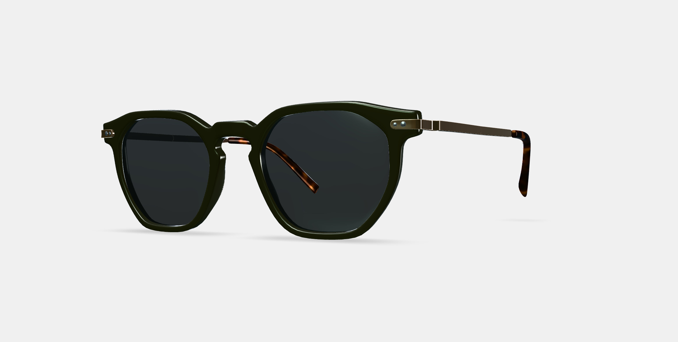 Rustin Sunglasses in Olive with Riesling 3D model_13