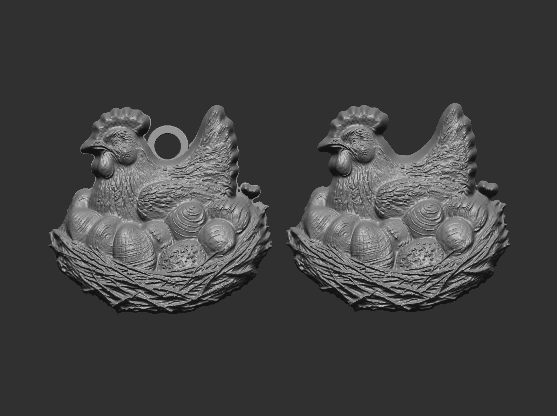 chicken with full eggs  3D print model_4