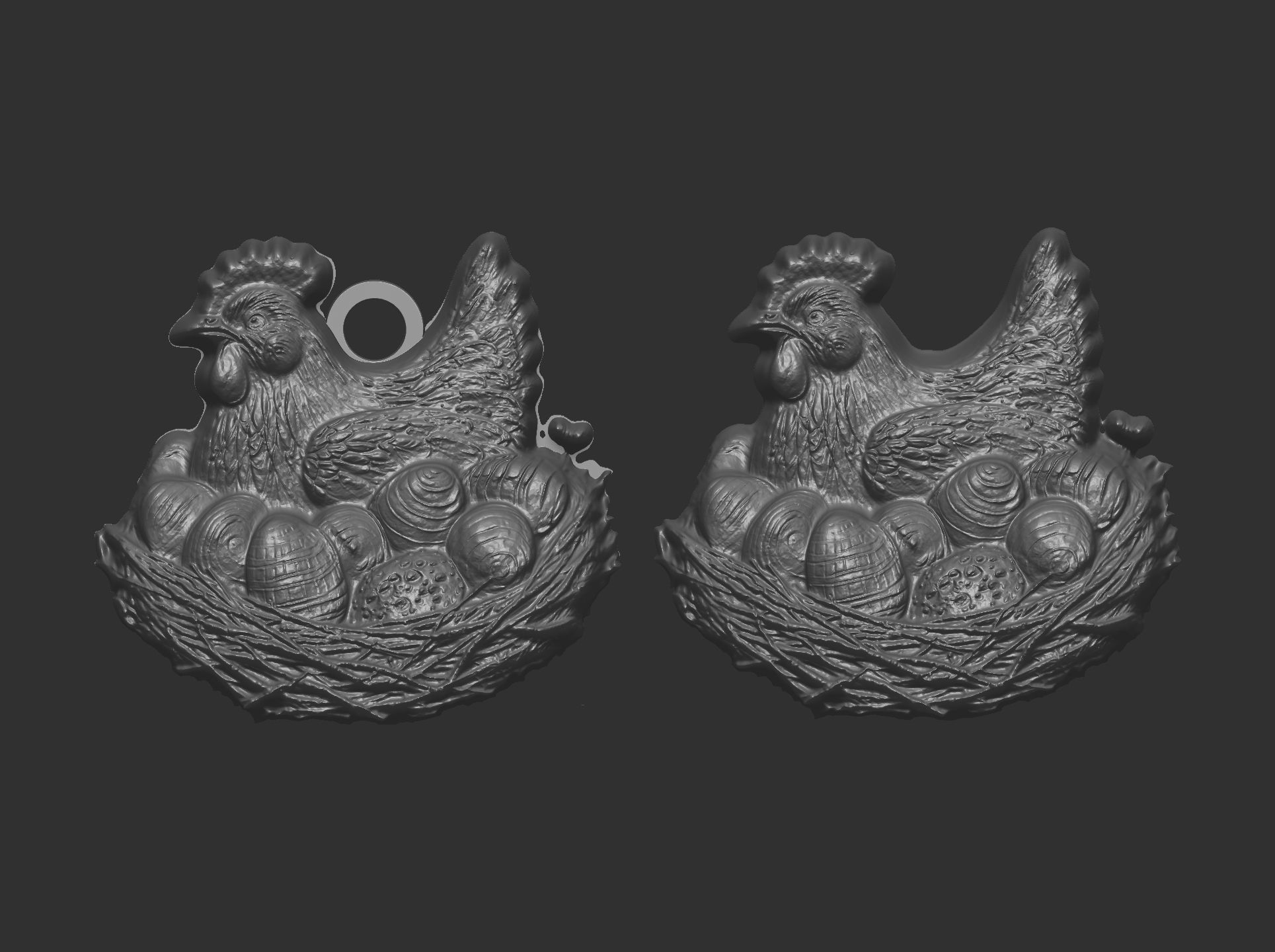 chicken with full eggs  3D print model_6