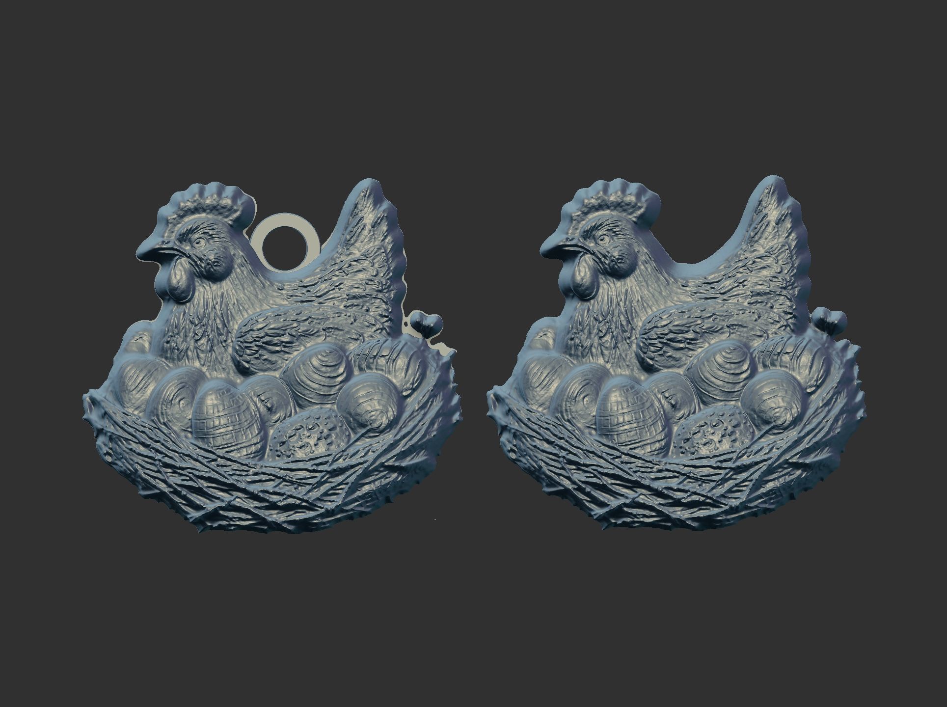 chicken with full eggs  3D print model_3