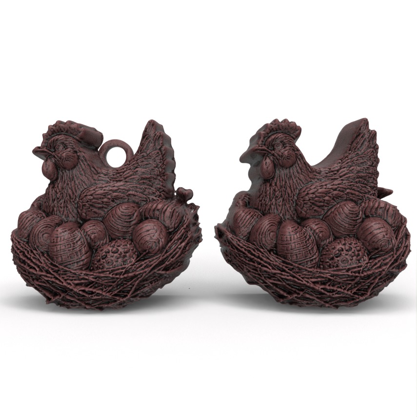 chicken with full eggs  3D print model_1