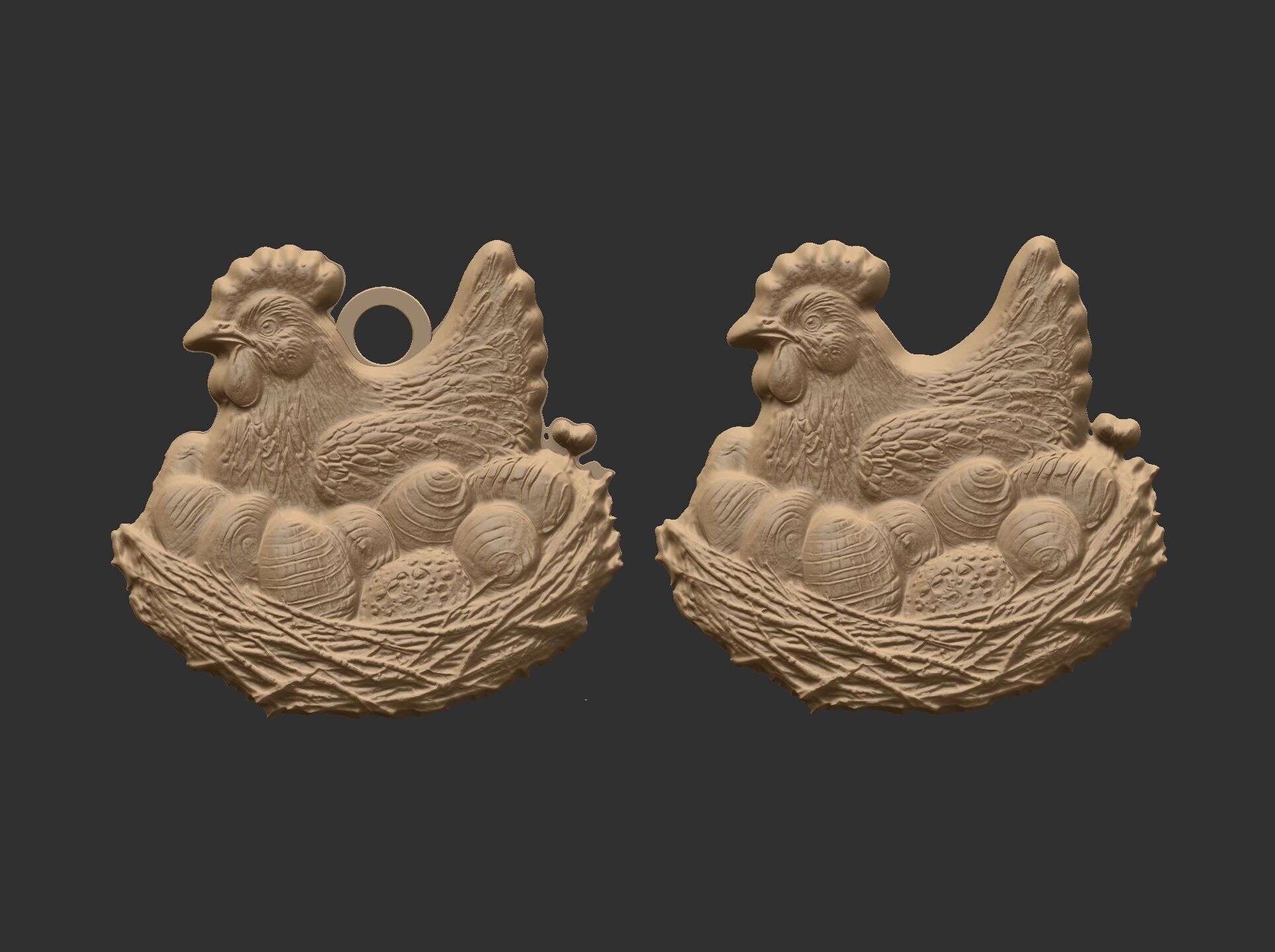 chicken with full eggs  3D print model_5