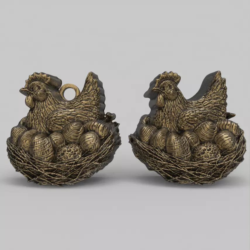 chicken with full eggs  3D print model_0