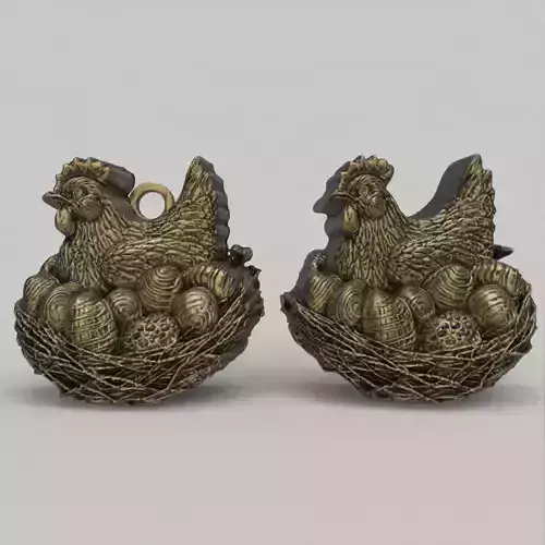 chicken with full eggs  3D print model
