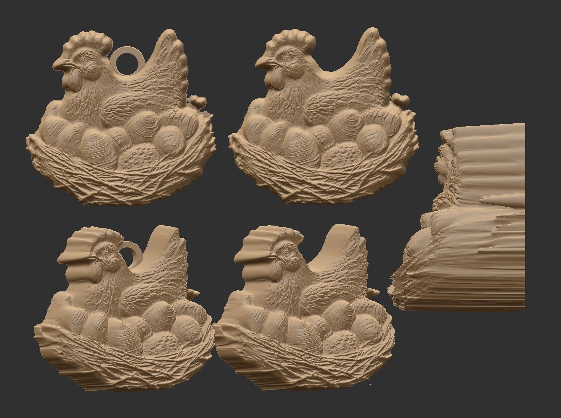 chicken with full eggs  3D print model_7