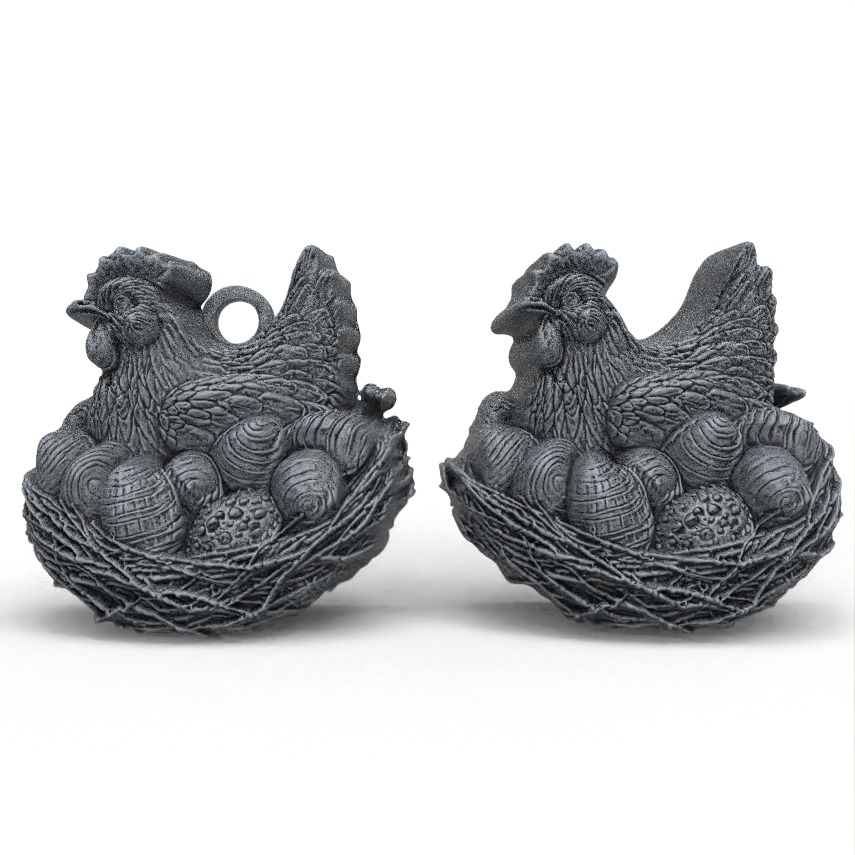 chicken with full eggs  3D print model_2