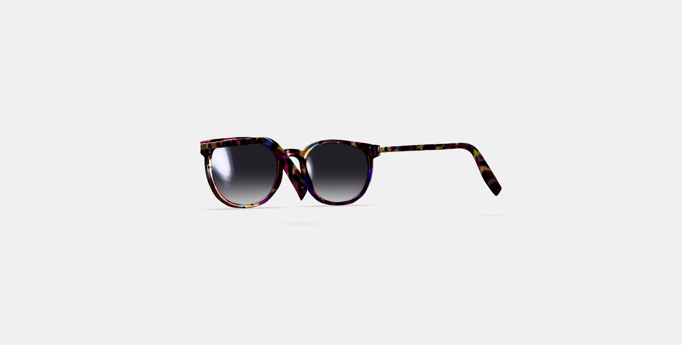 Gillian Sunglasses in Confetti Tortoise with Polished Gold 3D model_16