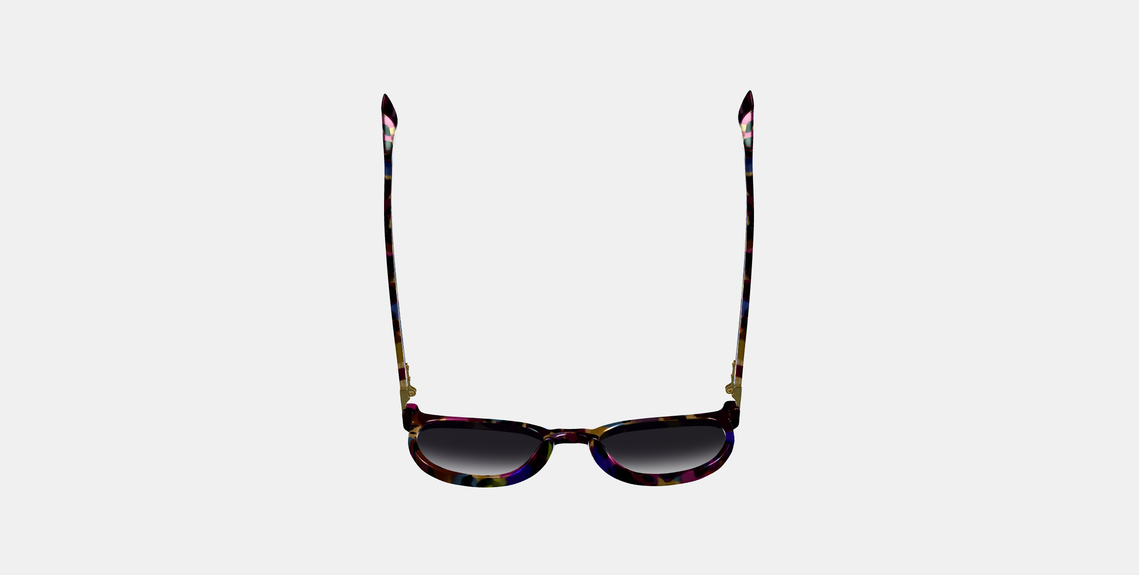 Gillian Sunglasses in Confetti Tortoise with Polished Gold 3D model_5