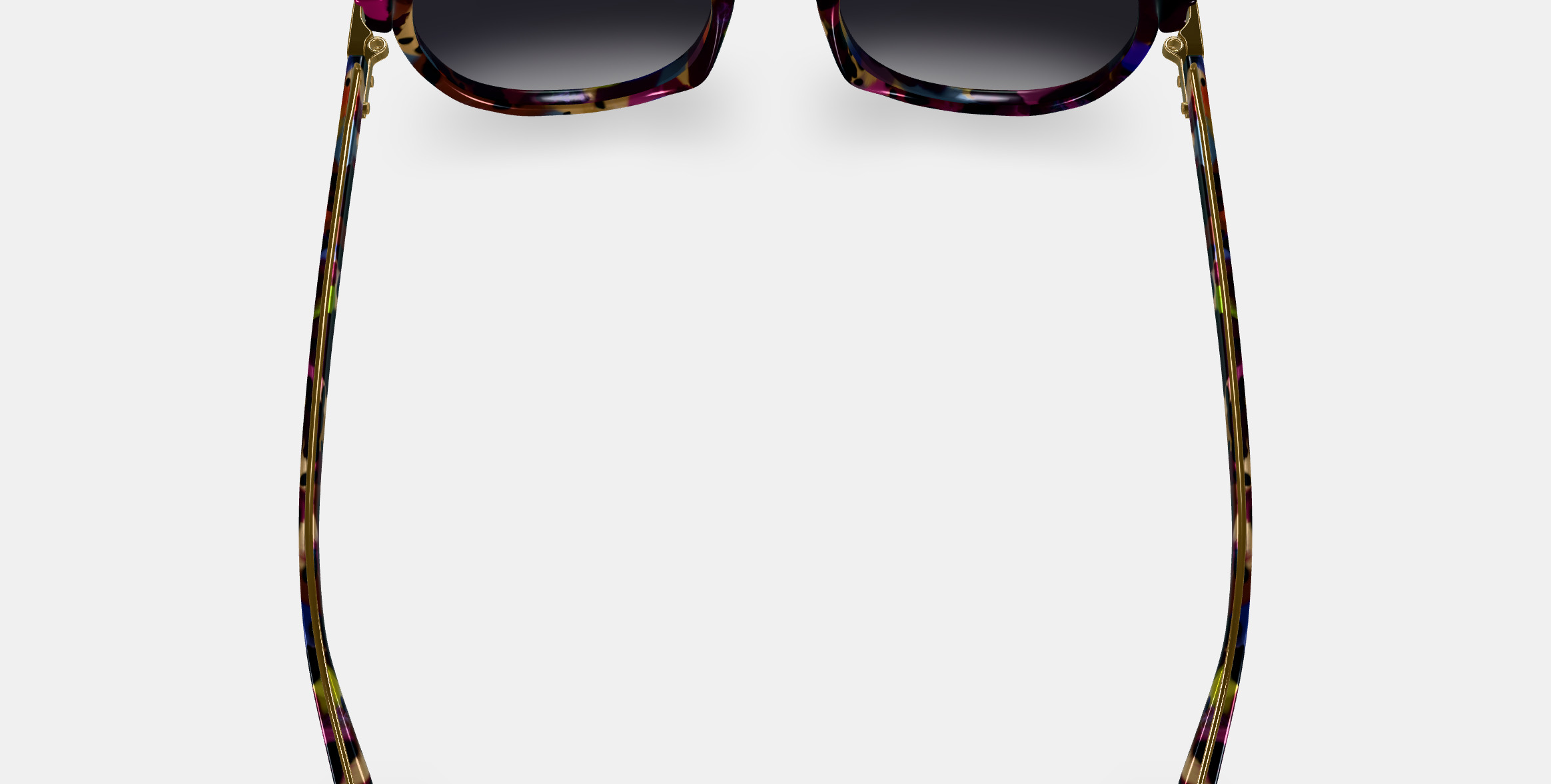 Gillian Sunglasses in Confetti Tortoise with Polished Gold 3D model_7