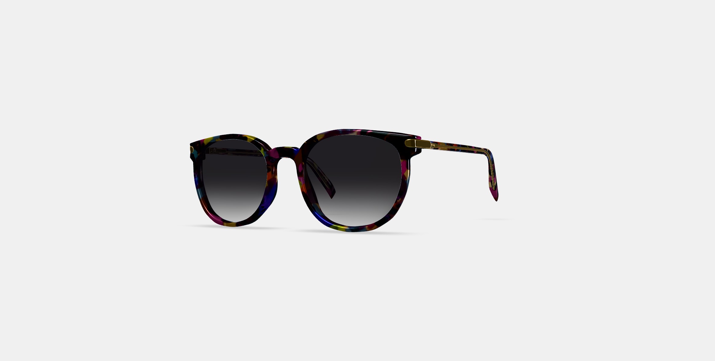 Gillian Sunglasses in Confetti Tortoise with Polished Gold 3D model_11