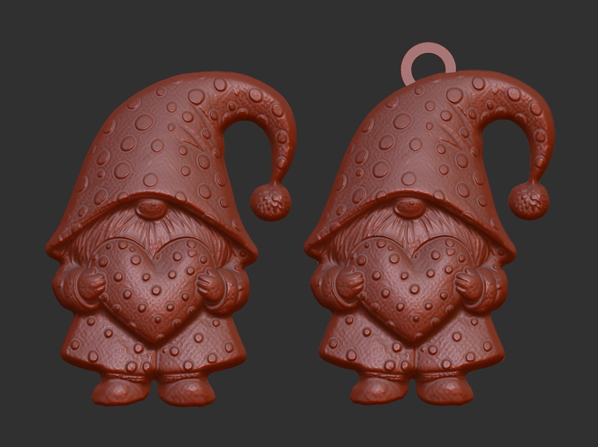 valentines gnome with heart 3D print model_6