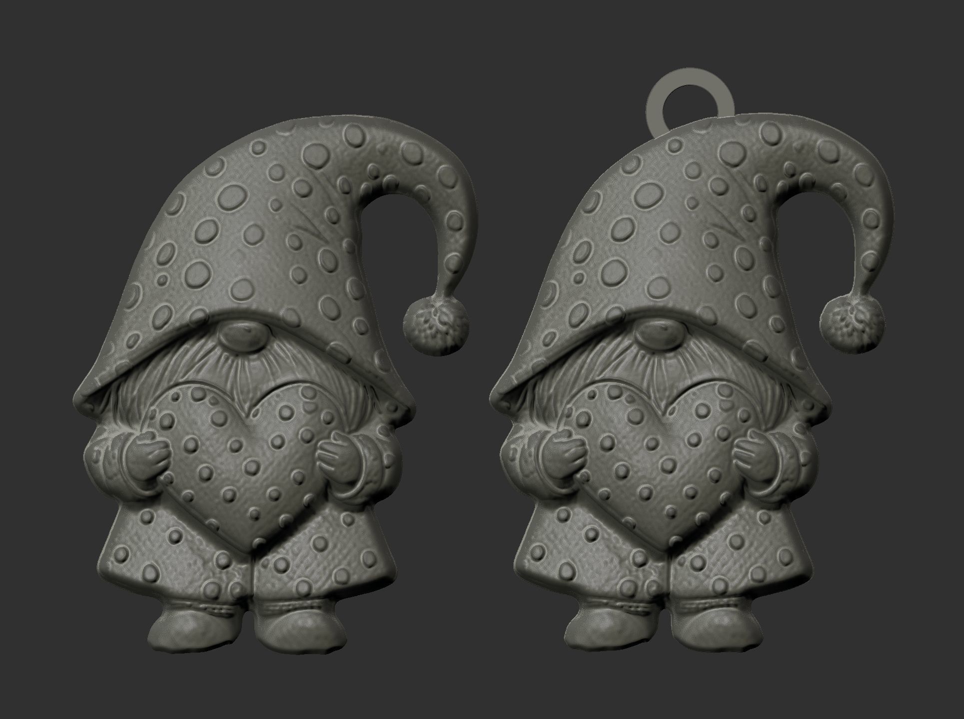 valentines gnome with heart 3D print model_5