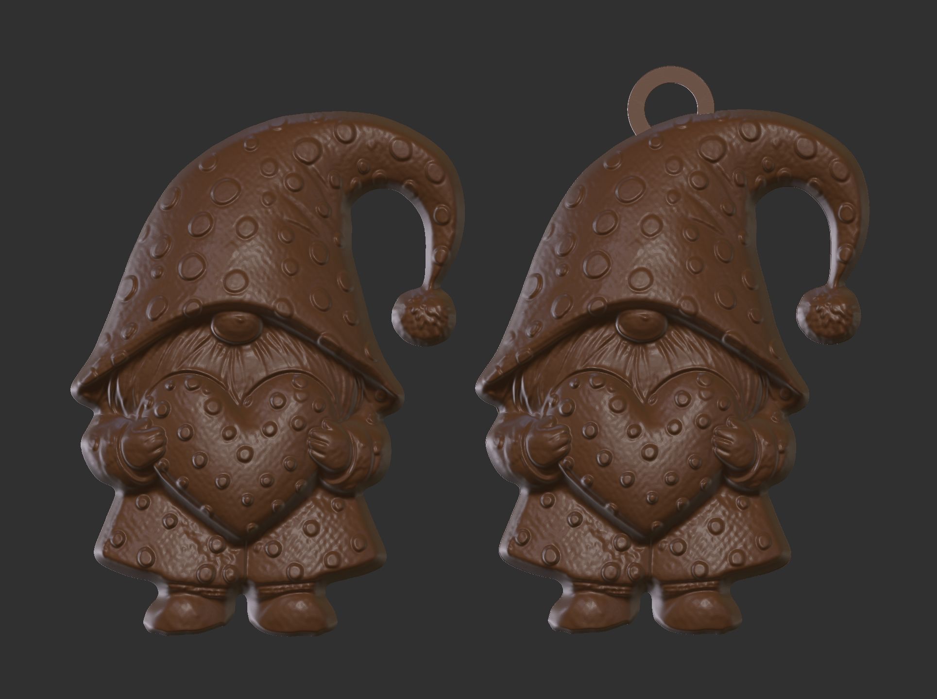 valentines gnome with heart 3D print model_7