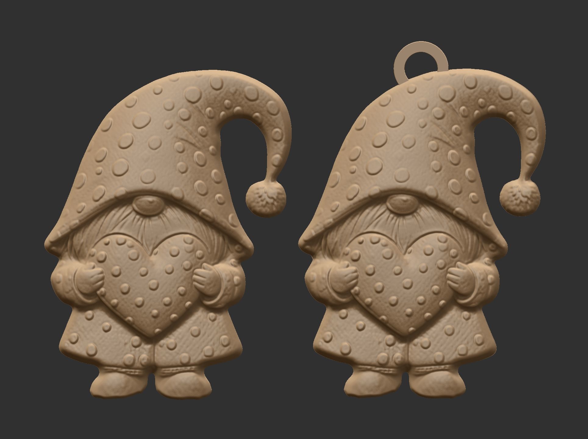 valentines gnome with heart 3D print model_8