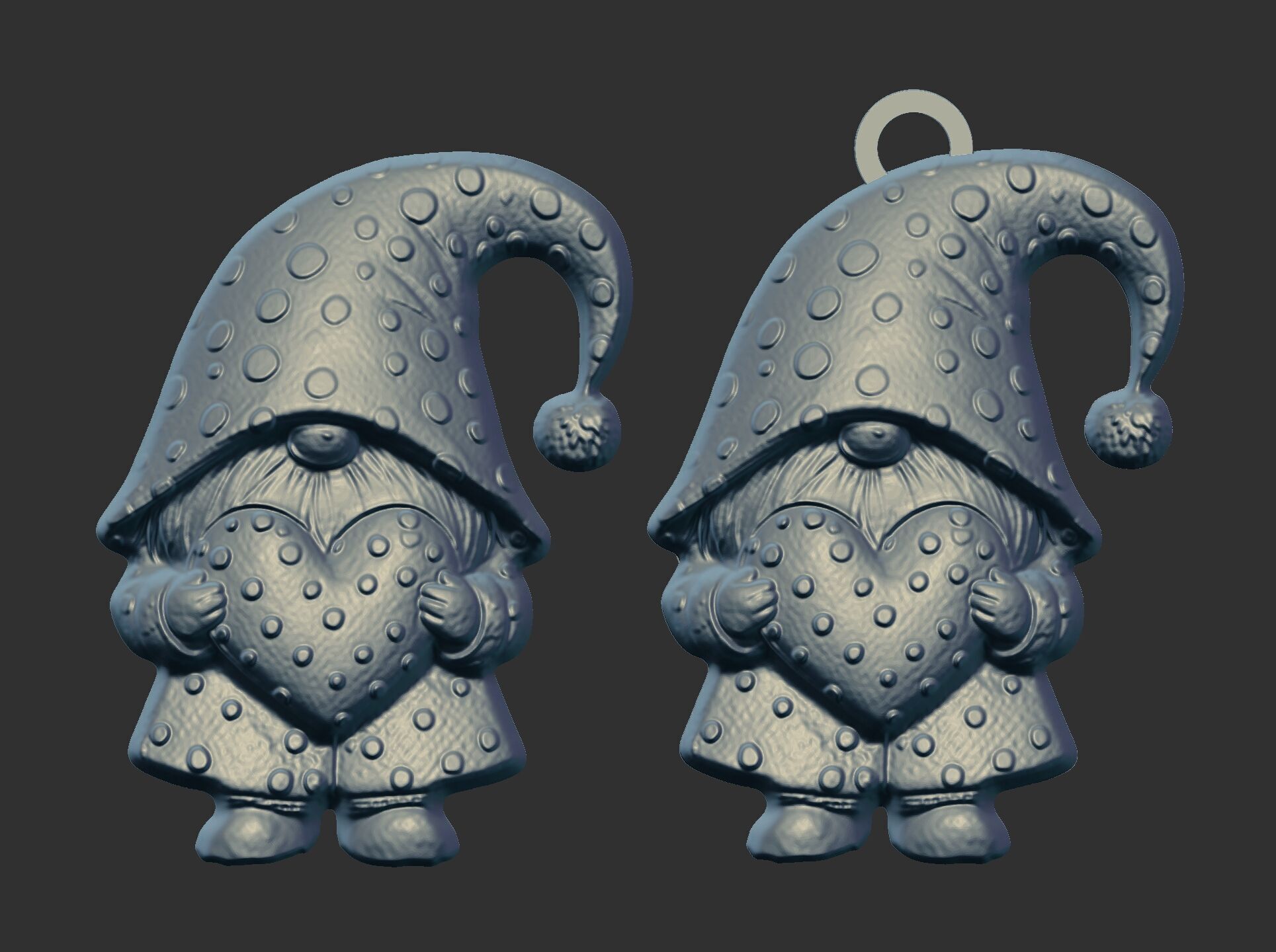 valentines gnome with heart 3D print model_9