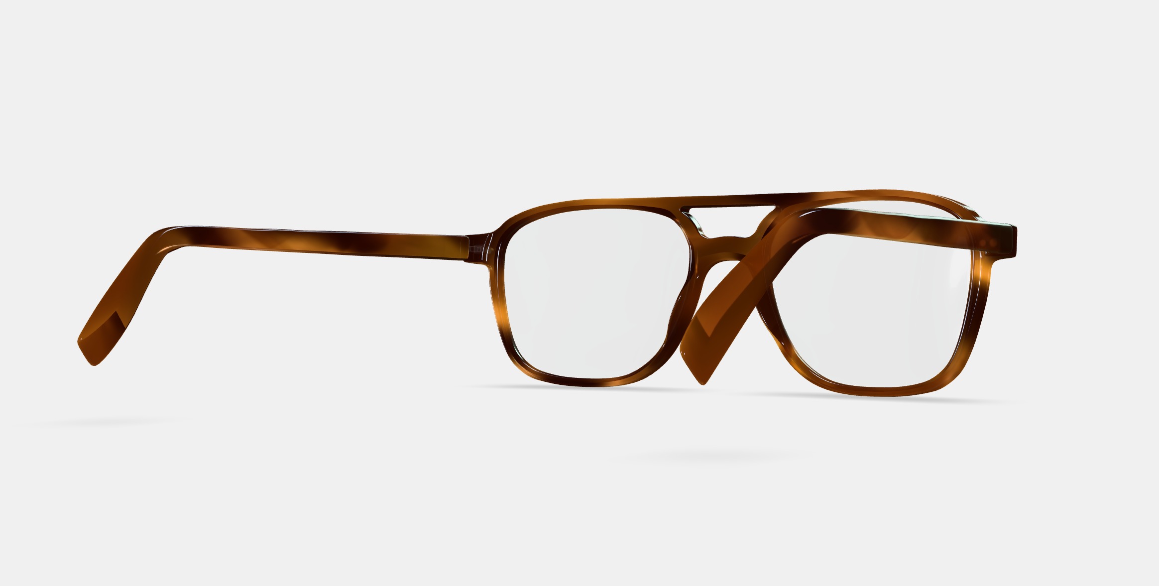 Brimmer Eyeglasses in Black Walnut 3D model_6